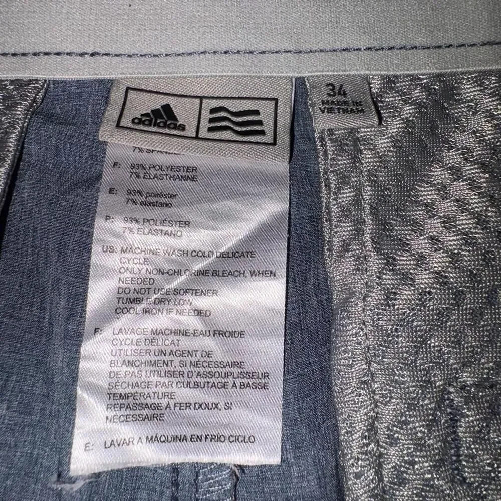 Adidas Men's Blue and Grey Shorts
